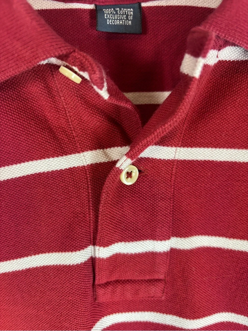 Polo by Ralph Lauren Men's Maroon Striped Polo Shirt